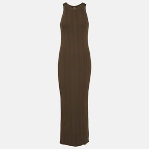 TOTEME Ribbed-knit maxi dress size XS light brown